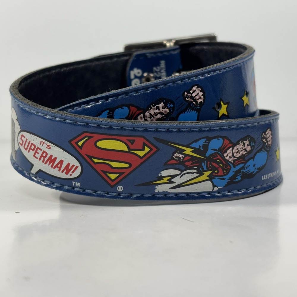 Vtg 1981 D.C. Comics Inc. Reversible Superman Kids Belt  22-24 Lee